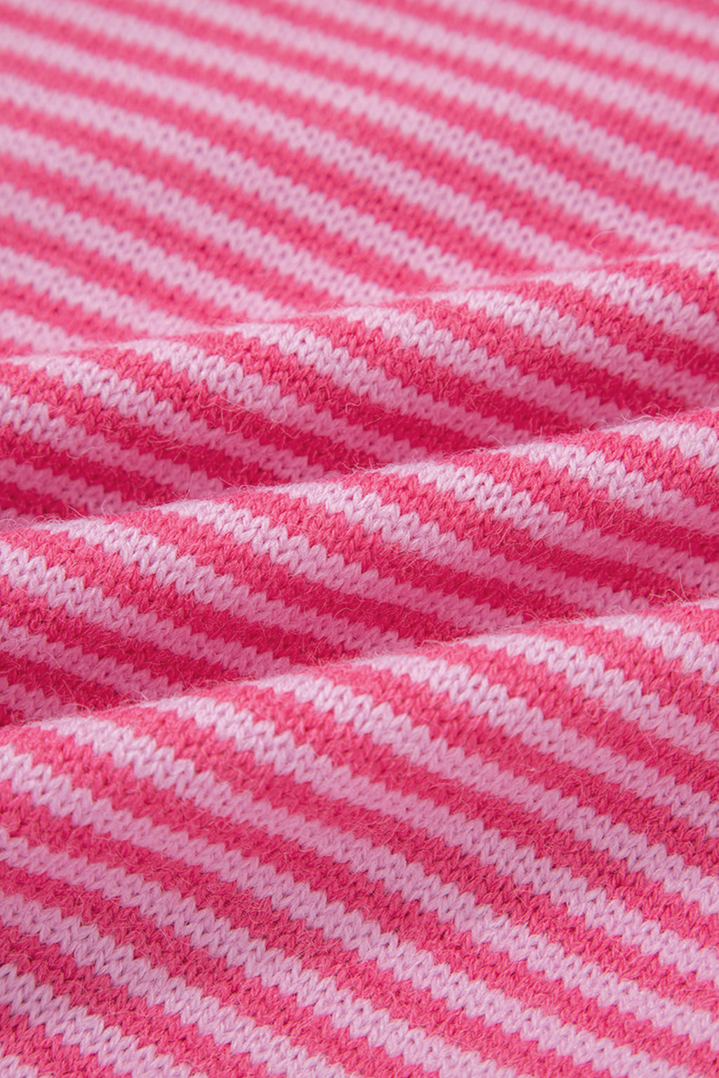 Rose Stripe Contrast Heart Pattern Valentine Knit Sweater