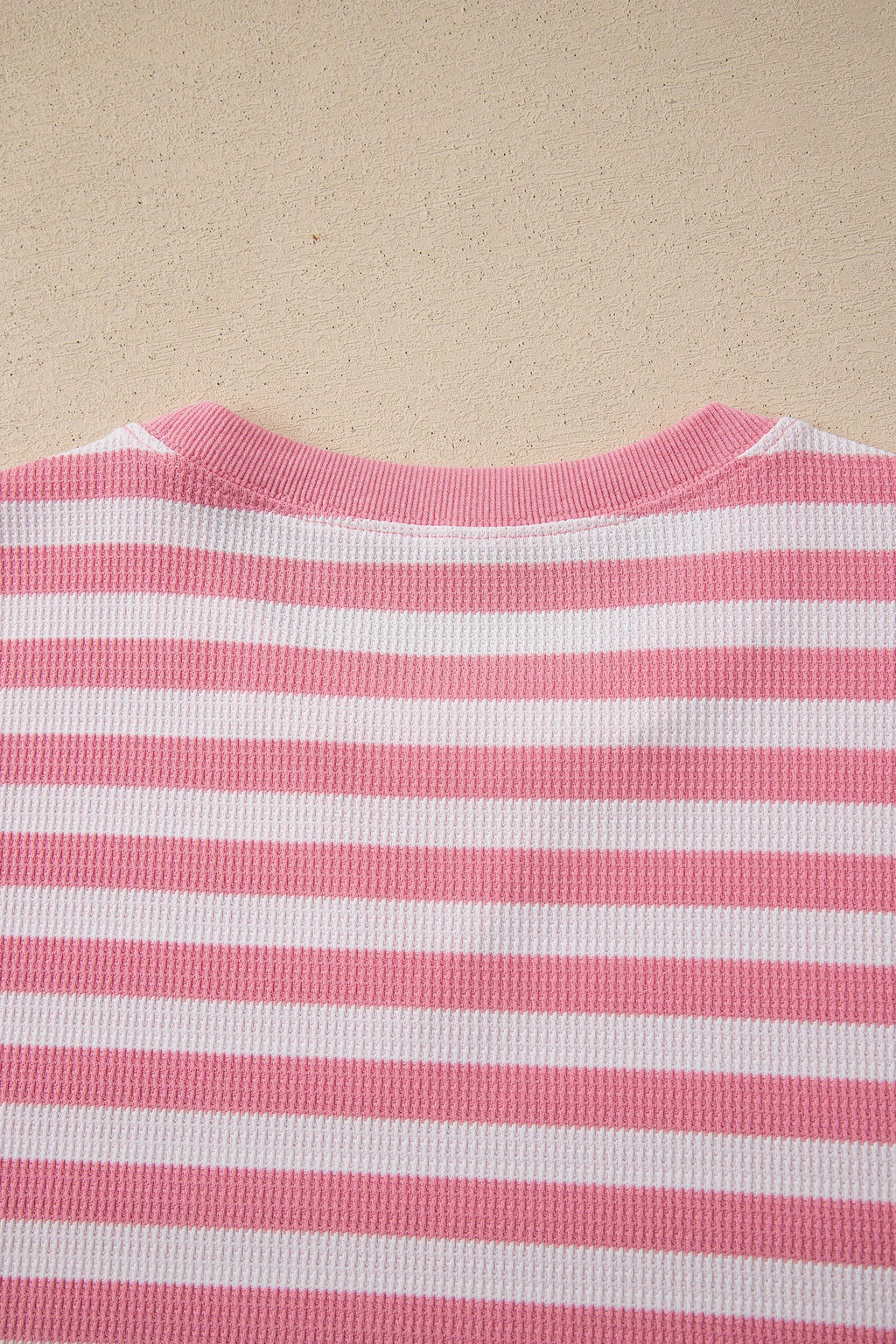 Pink Stripe Puff Short Sleeve T Shirt Matching Shorts Set