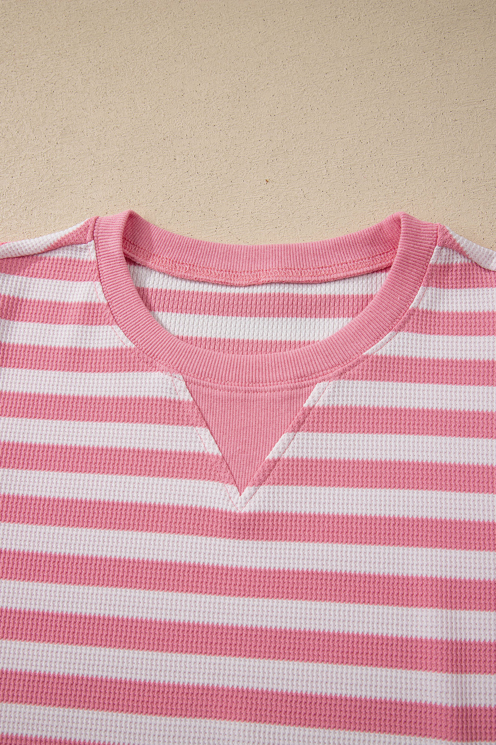 Pink Stripe Puff Short Sleeve T Shirt Matching Shorts Set